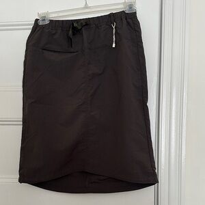 Gramicci dark brown nylon midi skirt small s